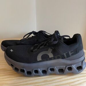 On Cloudmonster Black women’s running shoes- size 8